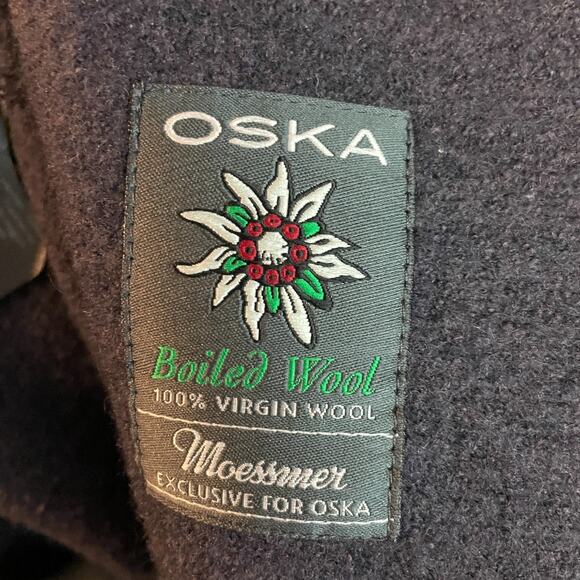 Women's 2 Oska Gray 100% Boiled Wool Open Mid-Thigh Coat - Picture 5 of 6